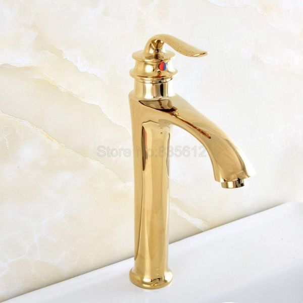 

bathroom sink faucets basin faucet cold and golden brass single handle hole deck mounted mixer tap tnf8221