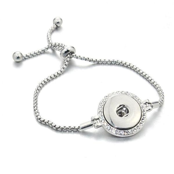 

adjustable snap button bracelet metal european & american charms bracelet for women 18mm snap button jewelr bbylmk, Golden;silver