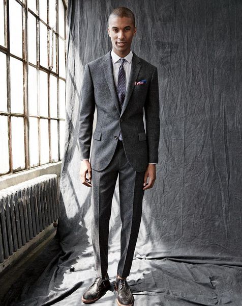 

men's suits & blazers latest coat pant designs autumn smoking grey tweed men suit groom wedding slim fit 2 piece tuxedo custom prom bla, White;black