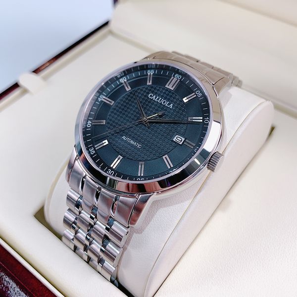 

caluola automatic mechanical watch mens watch ten famous brands sports fashion waterproof genuine mens watch fashion, Slivery;brown