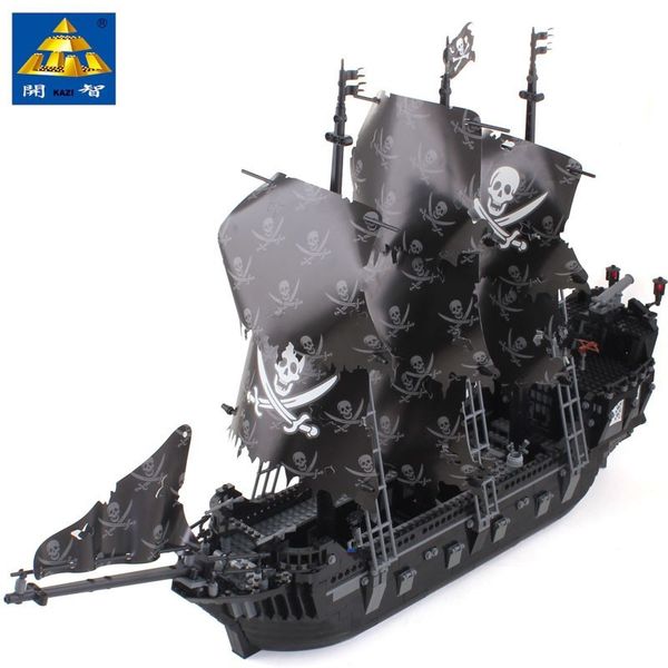 

kazi pirates kingdom the black boat 87010 building block sets 1184pcs bricks ship educational diy toys for children yxlwvg xhlove