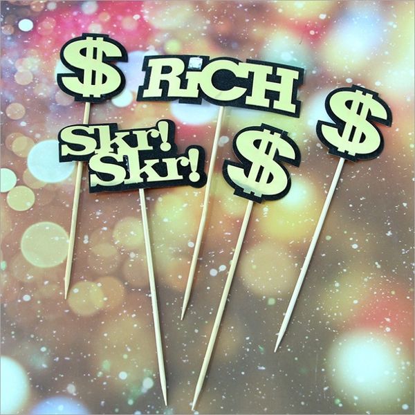

oniqa cakethree-dimensional five-pointed star festival dollar party card golden decoration flag-cutting baking rich cake cakethree-dimension