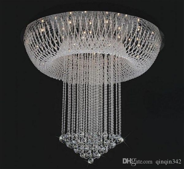 

dhl/ups luxury large crystal lights simple creative modern circular pendant lamp for living room stairs with led d800mmh1000mm ship
