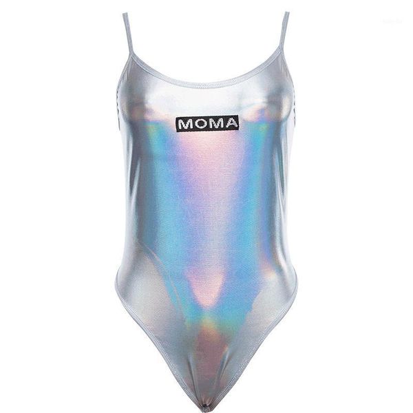 

glitter holographic one piece cut out swimsuit high waist tummy control swimwear for women summer monokini bikini1, White;black