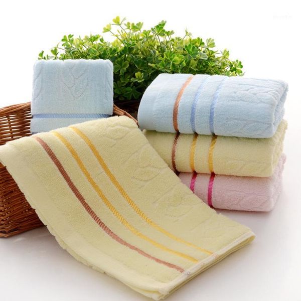 

towel 2pcs/pack high grade pure cotton striped face three colors soft super absorption 34*75cm towel1