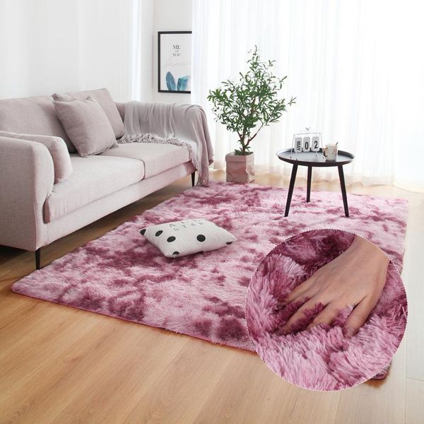 

plush soft carpets gray carpet tie dyeing anti-slip floor mats bedroom water absorption carpet rugs for living room bedroom