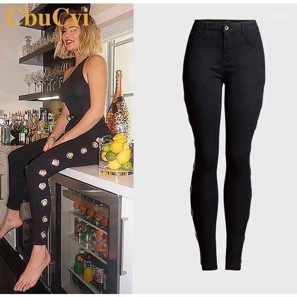 

women's jeans cbucyi spring women's clothing black denim plus size 3xl thin slim stretch pants trousers ladies casual cotton penci, Blue