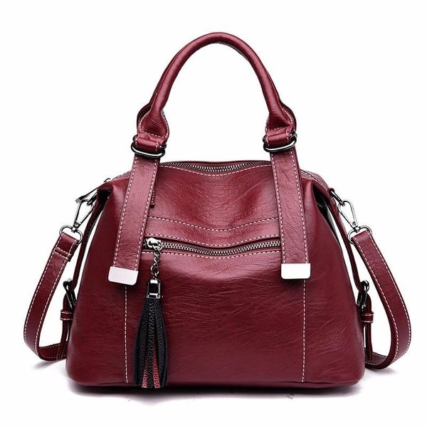 

2020 women leather handbags female shoulder bag vintage bags 2020 solid hand bag ladies sac a main new