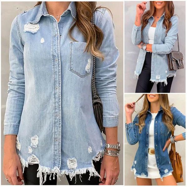 

women's jackets autumn women' ladies denim oversize casual slim jeans ripped coats plus size s-xl, Black;brown