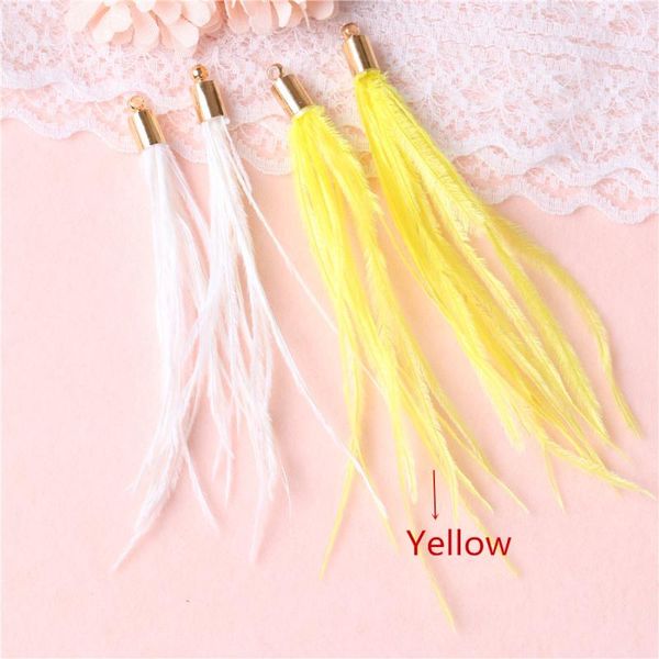 

10pcs colorful feather cap tassel ornament diy earrings jewelry sewing decorative pendant long tassels handmade craft supplies h wmtkyu