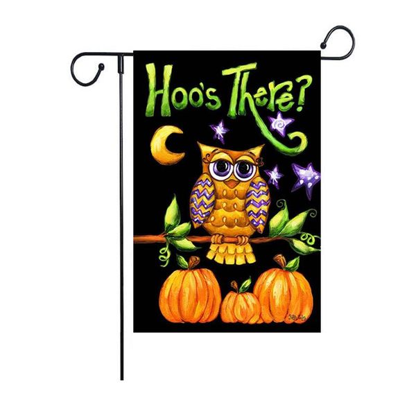 

30*45cm halloween garden flag colorful pumpkin print flag banner happy halloween linen fabric garden flag garden decoration dbc vt0858