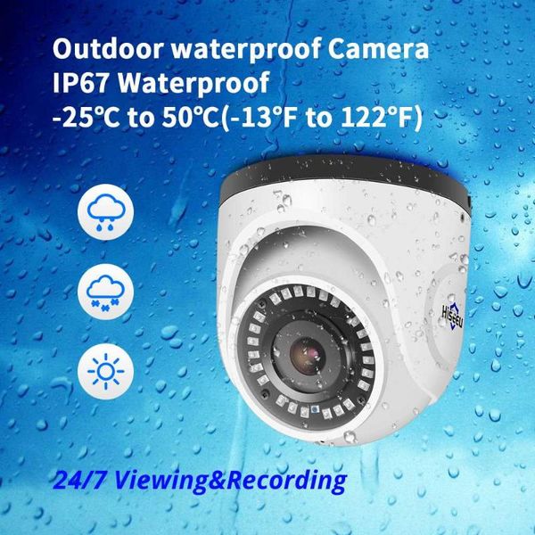 

hiseeu 4k 8mp poe ip camera cctv camera ir h.265 onvif audio metal case waterproof network dome security surveillance cameras