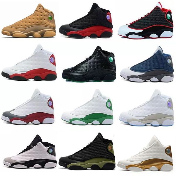 

basketball island green cny 13 xiii men women shoes flint bred all black white hologram chicago 13s sports sneaker 36-47