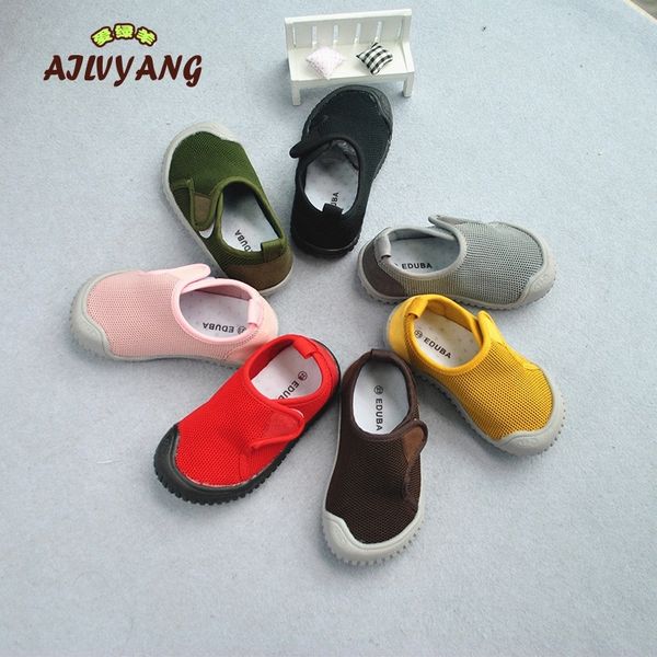 

autumn children leisure flying woven boys mesh hooks kids kindergarten soft bottom shoes girls sports footwear, Black