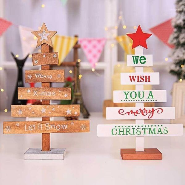 

wooden mini christmas tree deskdecoration merry christmas party decoration home handmade desksmall1