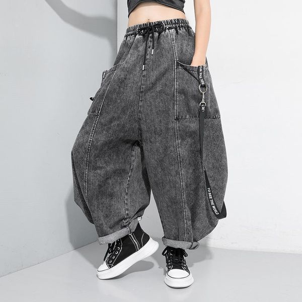 

women original style mom jeans high waist loose boyfriend pants casual ladies denim trousers1, Blue