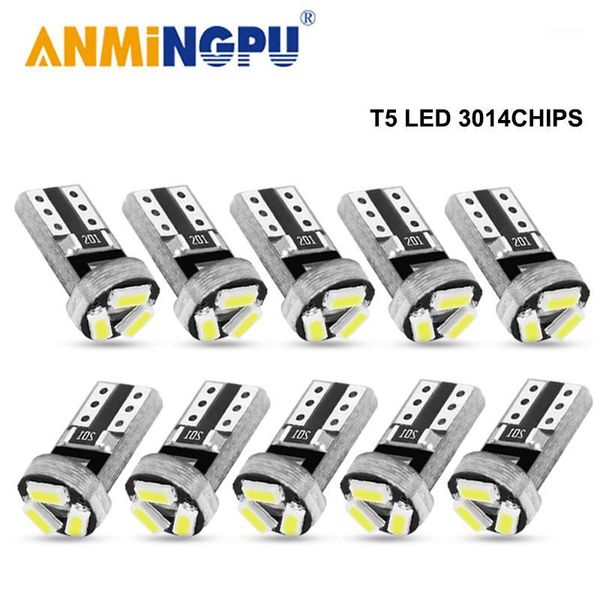 

anmingpu 10x signal lamp led t5 canbus 3014smd w3w w1.2w led dashboard gauge lamps car warning indicator instrument lights 12v1