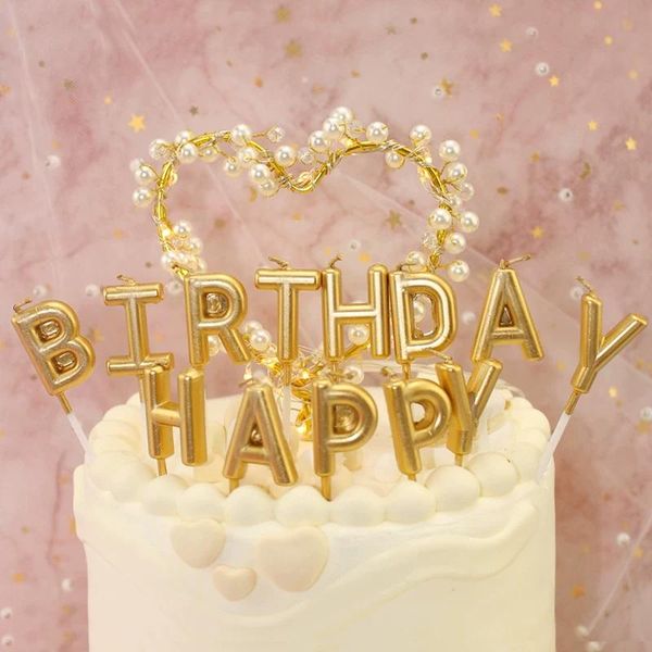 

other festive & party supplies gold sliver happy birthday letter cake festival lovely candles for kitchen baking gift