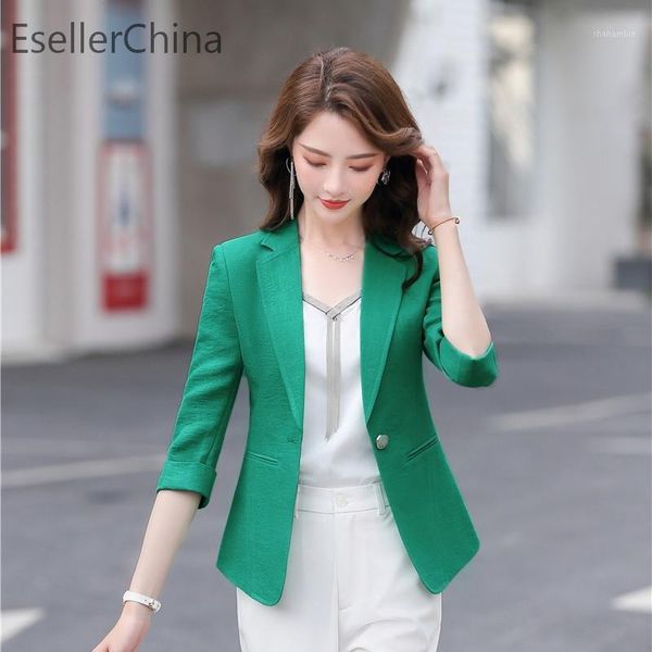 

novelty green half sleeve formal styles women blazers jackets coat spring summer professioonal business women outwear1, White;black