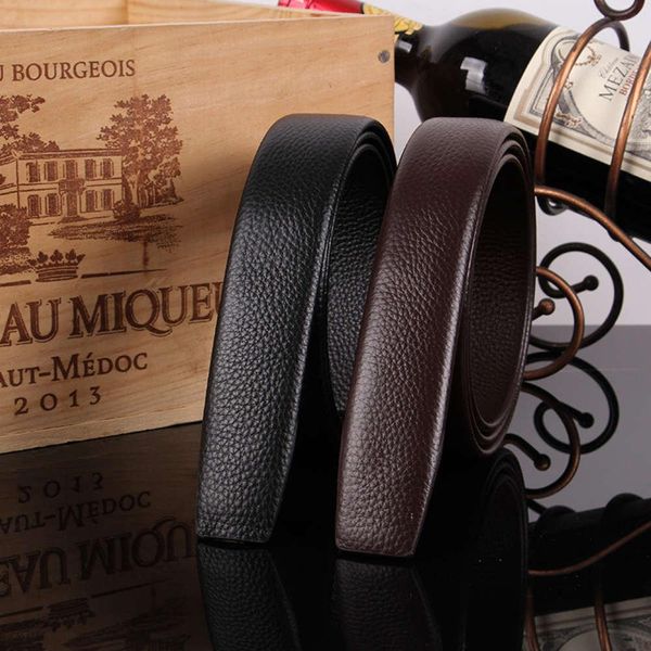 

men's 3.5 wide leather belt with litchi grain, Black;brown