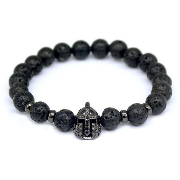 

2017 new fashion lava charm men women's bracelets famous knight helmet braiding brand bandage macrame beads bracelets. sqcokc new_dhbes, Golden;silver