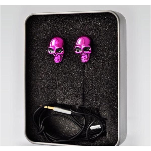 

3.5mm skull sports earphone unique design metal earbuds in-ear stereo cell phone earphones for iphone 6 bbybip yhshop2010