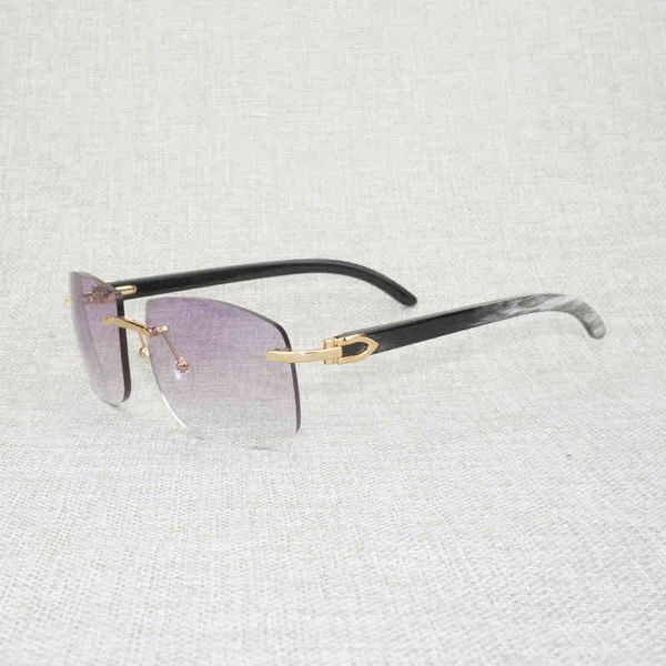 

2022 factory wholesale model vintage white buffalo horn oversize men natural wood shades rimless eyewear for driving outdoor oculos gafas vt, White;black