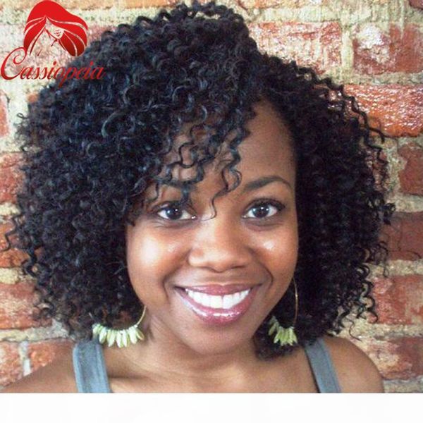 

8a grade brazilain lace front kinky curly human hair short wigs glueless full lace virgin hair wigs for black women, Black;brown