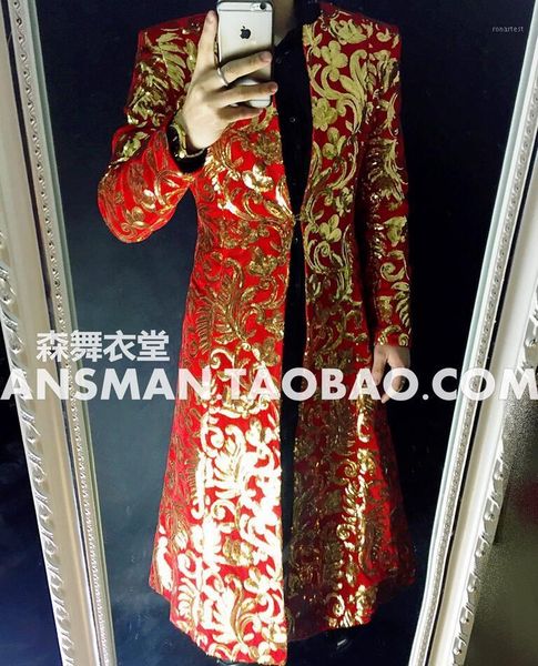 

s-5xl 2019 new men clothing fashion gd totem embroidery long umbrella type jacket performance coat singer windbreaker costumes1, Tan;black