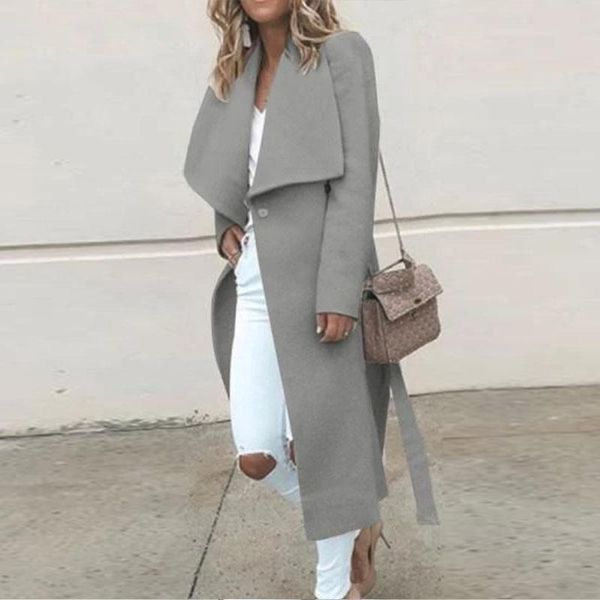 

womens jackets and coats 2020 women work solid vintage winter office long sleeve button long jacket coat feminine coat, Black;brown