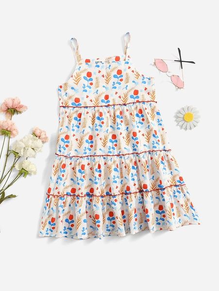

toddler girls floral cami dress she, Red;yellow