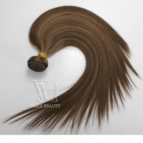 

vmae piano color #4 #6 weft hair weft double drawn 3 bundles lot silk straight soft virgin remy human hair extension, Black