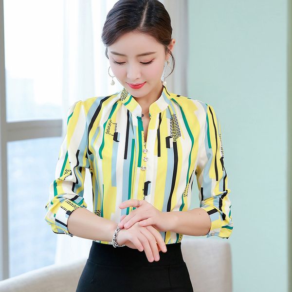 

2021 new chiffon blouse women's plus size casual vintage blusas de moda women camisas mujer ladies shirt chemisier femme vuau, White