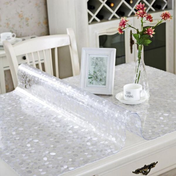 

hazypvc tablecloth waterproof cobbleston pattern rectangular tanle cover for kitchen soft glass protect deskhome decoration bbyodk