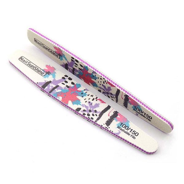 

10pcs/lot flower pattern nail files 100/120/180/240 grit double side drop type sanding nail art files washable buffer jllwgb