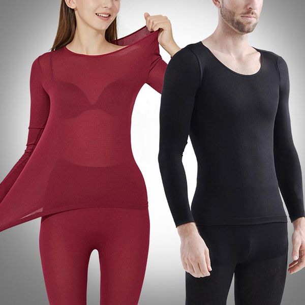 

men's thermal underwear set women men seamless elastic woman long sleeve shirt pants warm suit, Black;white
