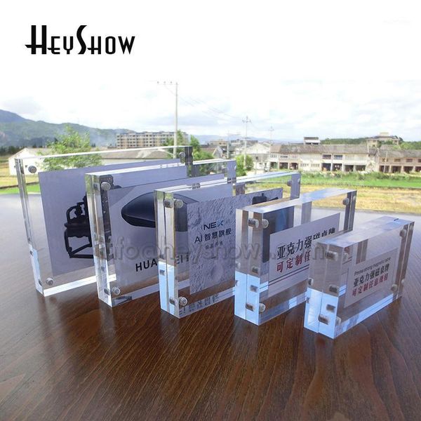 

10x acrylic magnetic price tag holder label frame desk crystal p frame display stand menu name card rack sign base1