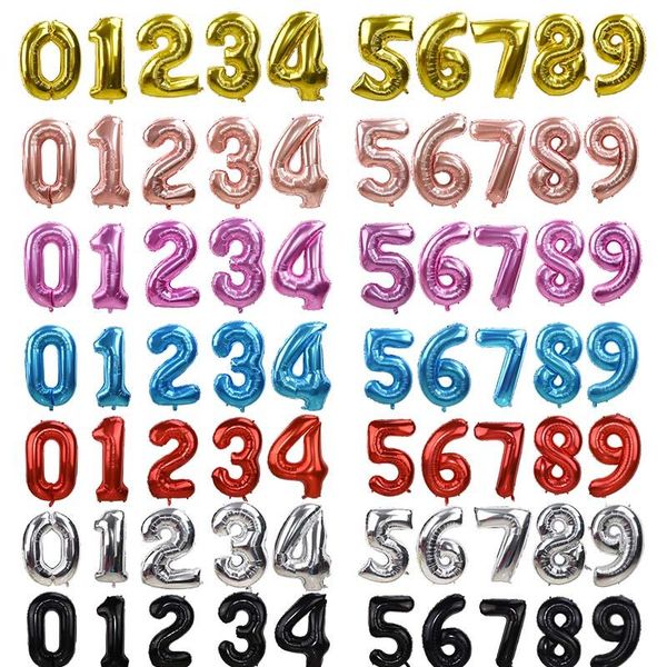 

32/40 inch rose gold silver number foil balloons large helium globos birthday party wedding decorations digit figure balloon bbymgk