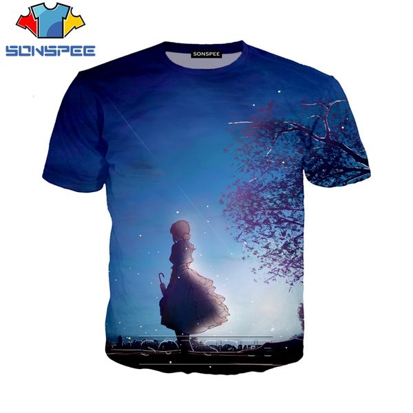 

anime violet evergarden 3d print shirts harajuku graphic horror men clothing