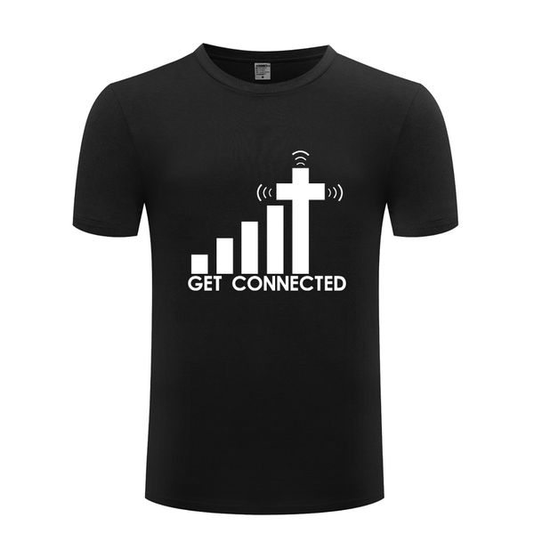 

подключайтесь к иисусу новый творческий смешные мужская футболка майка мужчины 2018 новый с коротким рукавом повседневная top tee спорта тол