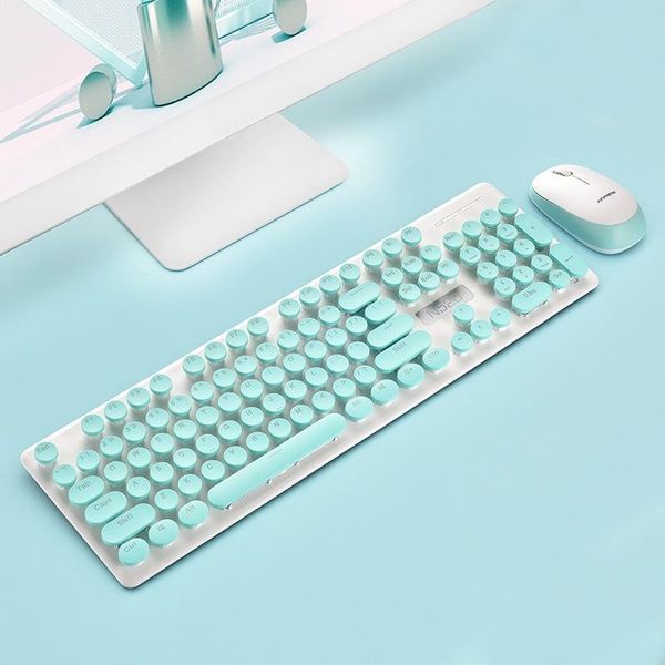 

n520 mechanical feeling mambrane keyboard 2.4ghz wireless punk keyboard with ergonomic silent mouse for office pc/laptop