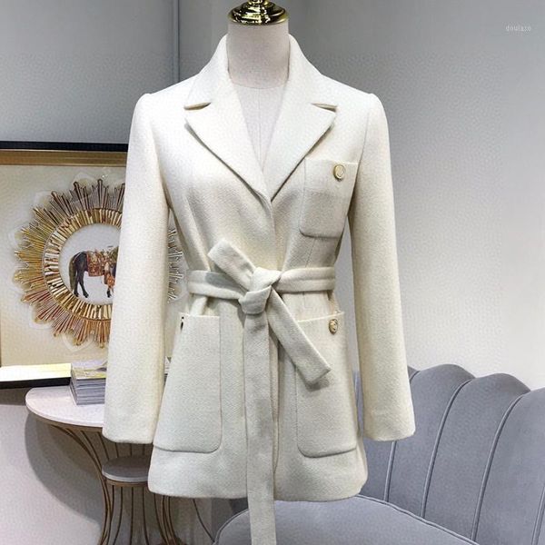 

women blazer ladies slim suit jackets korean fashion coat lace up waist solid color office blazer1, Black