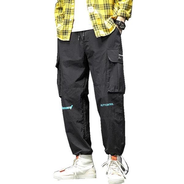 

new men's cargo pants casual multi pockets tactical pants men outerwear army straight slacks long trousers men clothes, Black