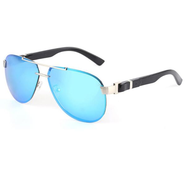 

sunglasses 2021 retro blue polarized men uv400 mirror rimless driving come with box, White;black