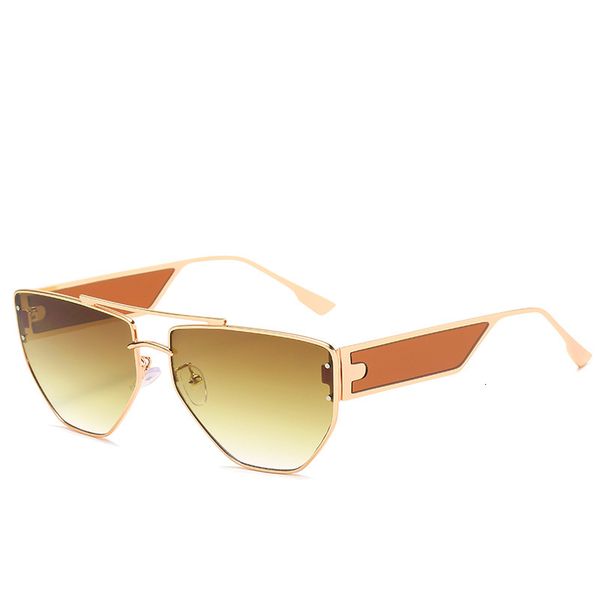 

new style personality irregular multilateral metal frame sunglasses fashion trend sunglasses versatile sunshade 1923 designer aws, White;black