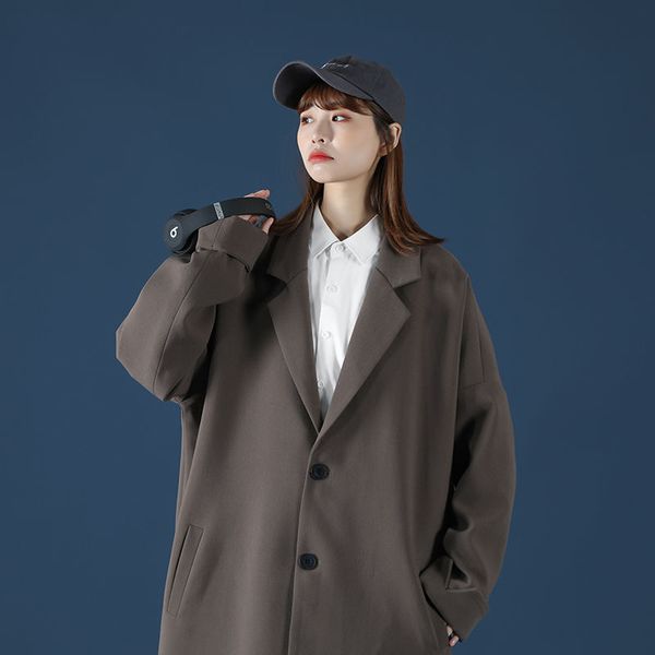 

2021 new small men's jacket autumn new listing size style wild loose black cargo suit 2v4r, White;black