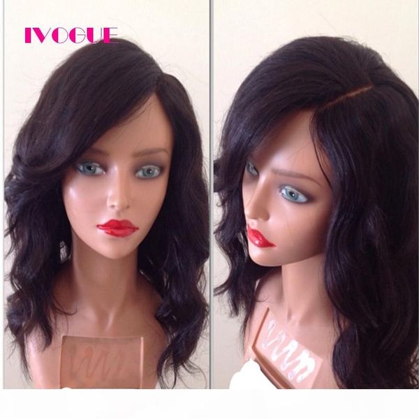 

loose wave human hair lace front wigs virgin malaysian full lace human hair wig wavy for black women, Black;brown