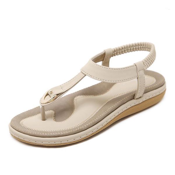 

sandals 2021 women thong sandal summer casual elastic single shoes female flat heel soft bottom slippers sandalias femininas1, Black