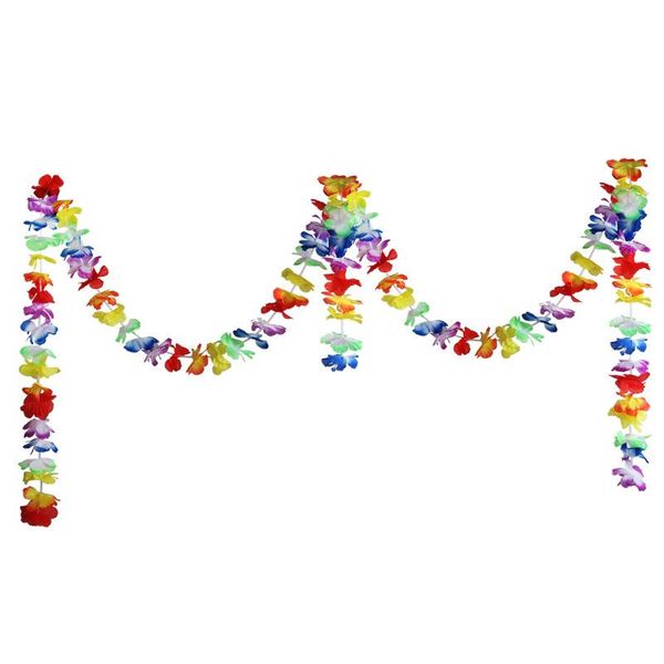 

1xhawaiian flower leis garland necklace fancy dress party hawaii beach use sale