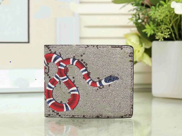 

men animal short wallet leather black snake tiger bee wallets women long style purse wallet card holders with gift box dhl free, Red;black